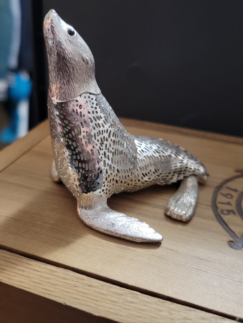 Christofle Silver-Tone Seal Sculpture